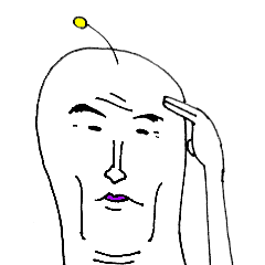 Funny Venusian face sticker