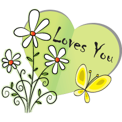 heart shape and flower greeting card