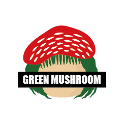 Green mushroom say hi