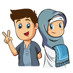 Hijab couple animasi ramadhan