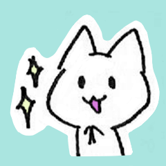 Sticker style sticker of polite cat