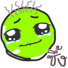 Green face show emotions