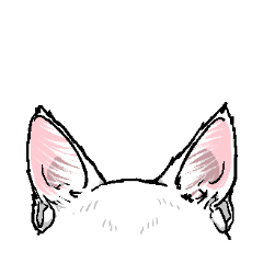 白猫さんの猫耳スタンプ
