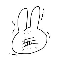 Poker-faced rabbit sticker