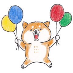 Handwritten illustration Shiba Inu