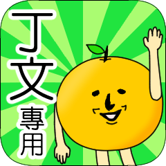 【丁文】專用 名字貼圖 橘子