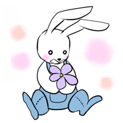 Cute denim overall rabbit (japanese)