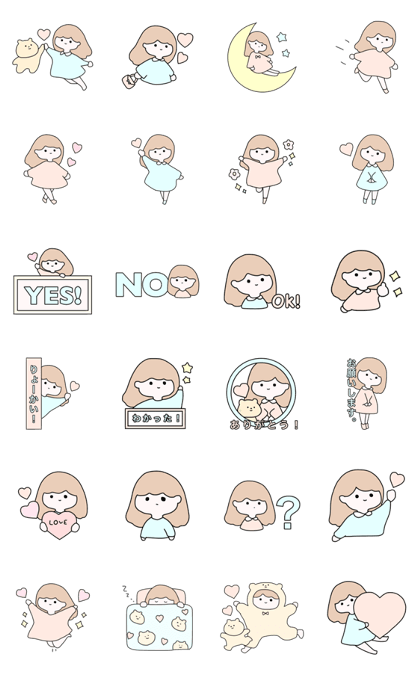 Pastel color cute girls