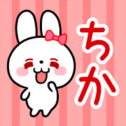 The white rabbit with ribbon for"Chika"