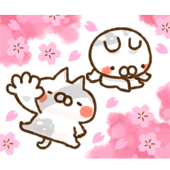 cat and rabbit in spring2
