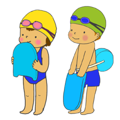 Child swimmer's stickers