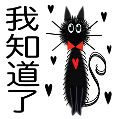 Black cat stickers Chinese