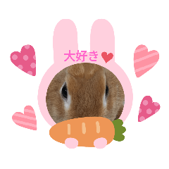 可愛いウサギのニコちゃんスタンプ