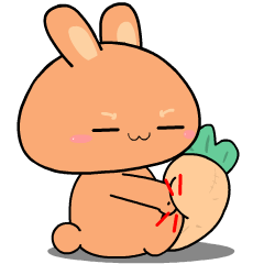 Baby orange rabbit : Animated