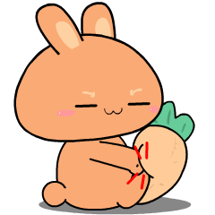 Baby orange rabbit : Animated