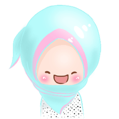 chibi neechan hijab 6 pastel blue pink