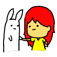 紅髮女孩＆蘿蔔糕兔