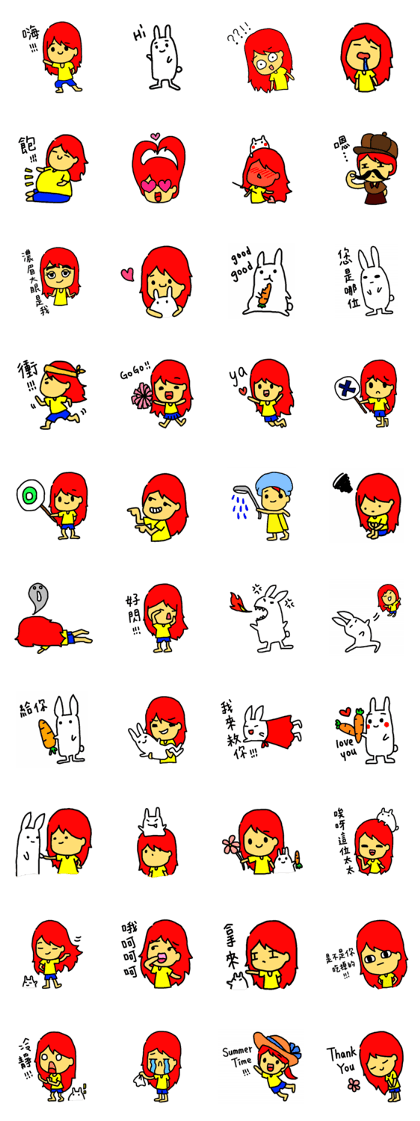 red hair girl & Mr. Radish cake