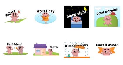 Daily greetings by pigs