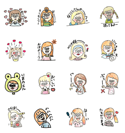 Drawing style girl Sticker
