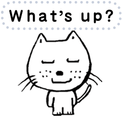 Cute cat sticker (message/English)