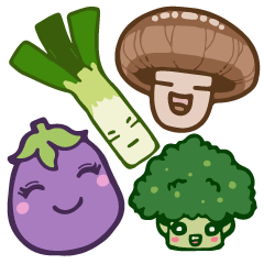 Cute stickers of vegetable characters