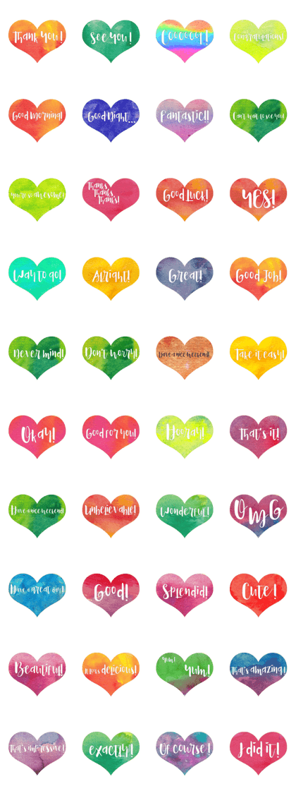 Positive message stickers