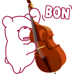 The bear "UGOKUMA" He plays a Bass.