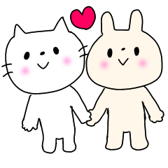 Soulmates cat and rabbit