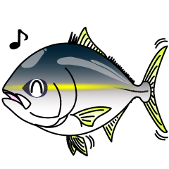 Lure fishing yellowtail sticker