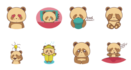 Cute Brown Panda v.3