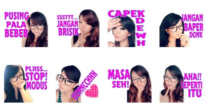 beautiful woman in stickers