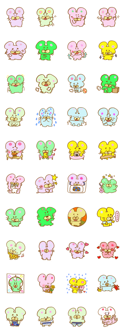 Colorful funny face mouse