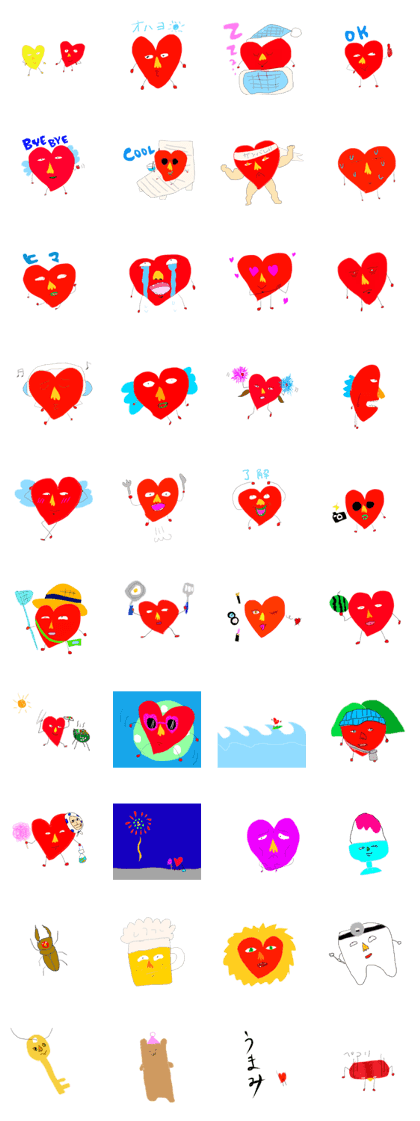 Sticker of very pretty the heart