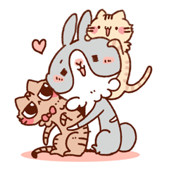 Daibao Rabbit and her cats