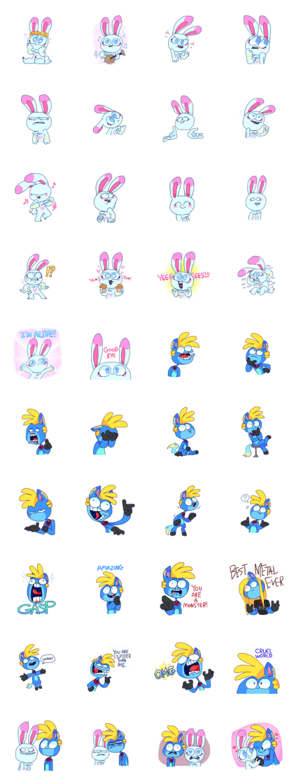 Rabbit and horse ish animal stickers 5