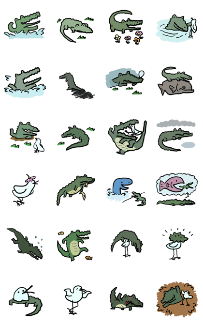 crocodile and bird