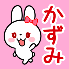 The white rabbit with ribbon for"Kazumi"