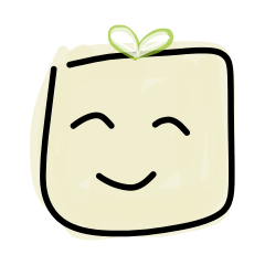 Cute Tofu face - funny love smiley emoji