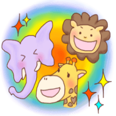 Giraffe & Lion & Elephant , Animal Trio
