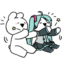 Hatsune Miku x Over Action Rabbit | Yabe-LINE貼圖代購 | 台灣No.1,最便宜高效率的代購網