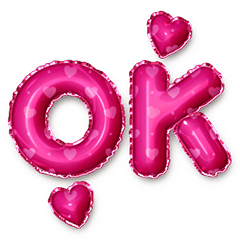 Cute balloon text-OK