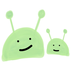 Cute Alien face - funny love text emoji