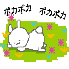 Rabbit sticker with polka dots