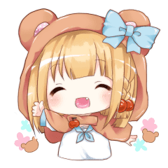 A Girl With A Bear S Ears Line Stickers Line Store