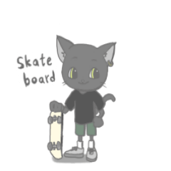 Skateboard cat