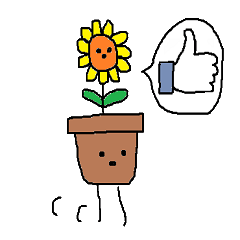 Flower pot and sunflower