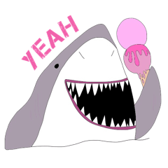 Stylish shark sticker