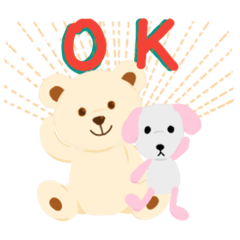 Dot the Bear and cutie Doggie.