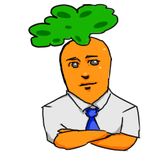 carrot man sticker